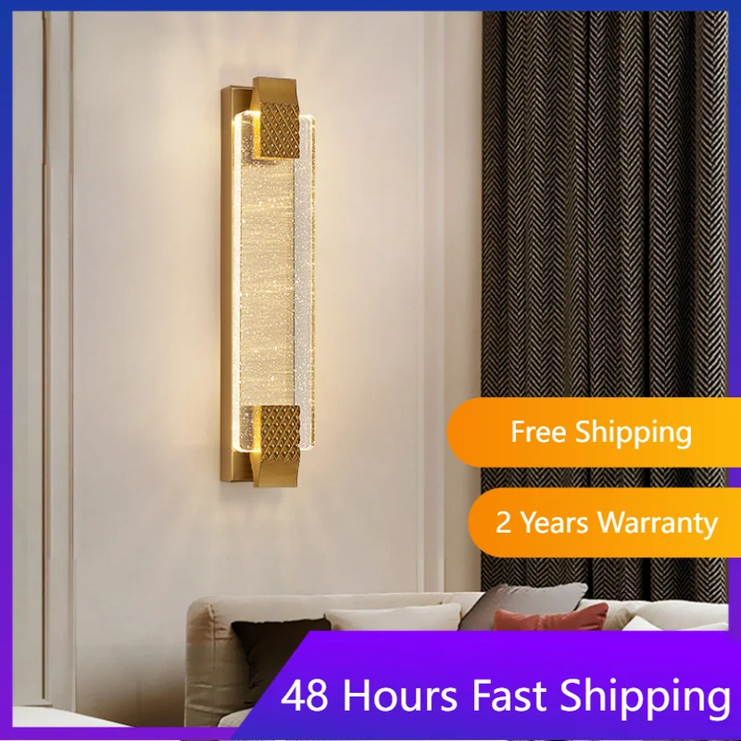 

Modern Led Wall Lamps for Bedroom Bedside Hotel Decoration Sconce Light Hallway Restaurant Aisle Background Crystal Indoor Home