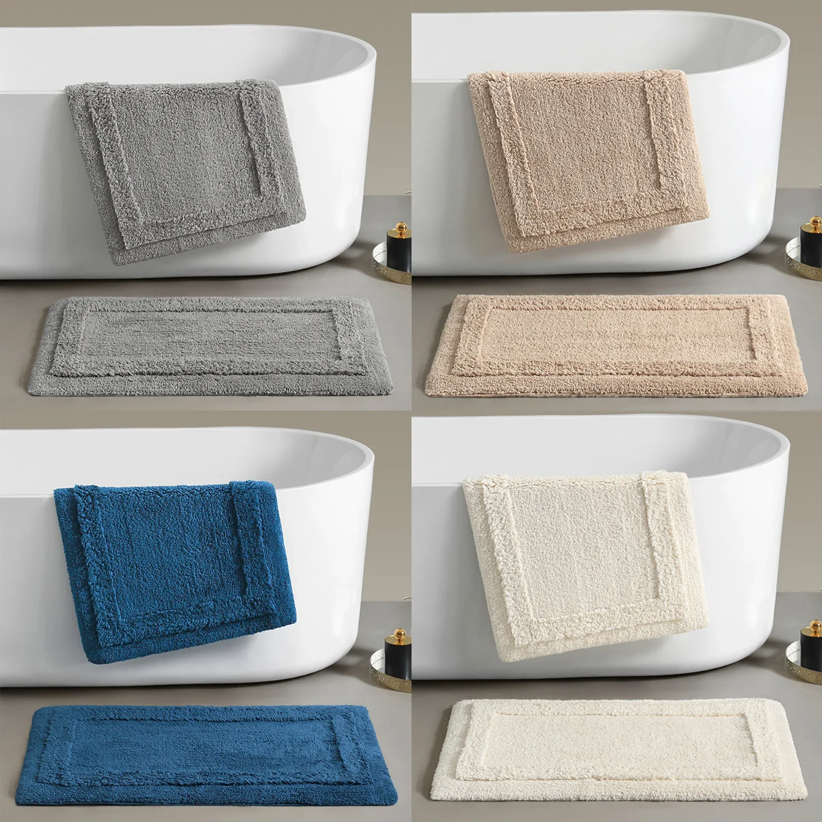 

CL high-end hotel bathroom absorbent floor mat thickened pure cotton toilet door non-slip floor mat machine