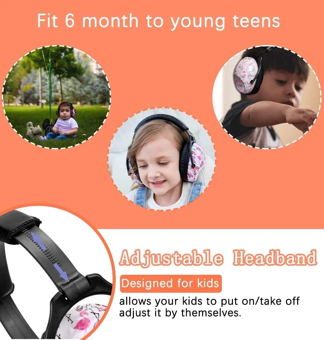 ZOHAN Ear Protection for Kids,Children Safety Hearing Protect EarMuffs,Noise Reduction for Teens Autism,ins style Ear Defenders