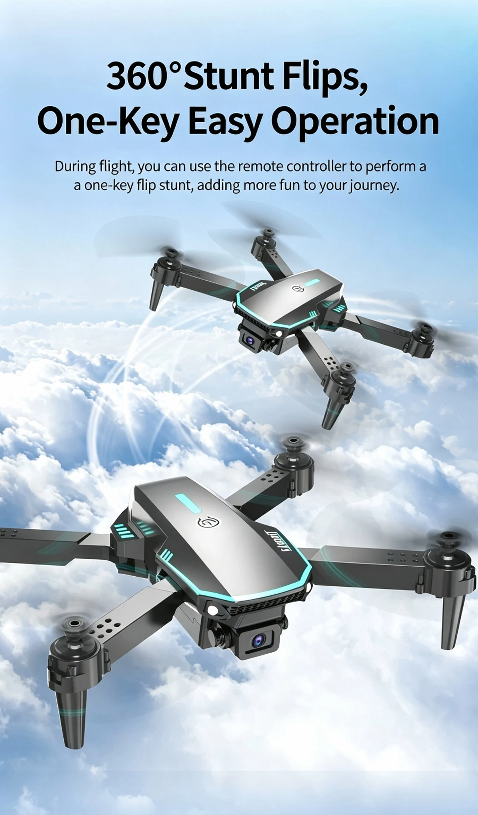 TONGLI Foldable Drone RC Quadcopter with 3.1‑Inch Large‑Screen Remote Control Single‑Camera Aerial Version One‑Key Takeoff Gesture Photo Headless Mode Long Battery Life Long‑Range Portable FPV Aircraft for Teen & Adult Beginners Ideal Photography Gift