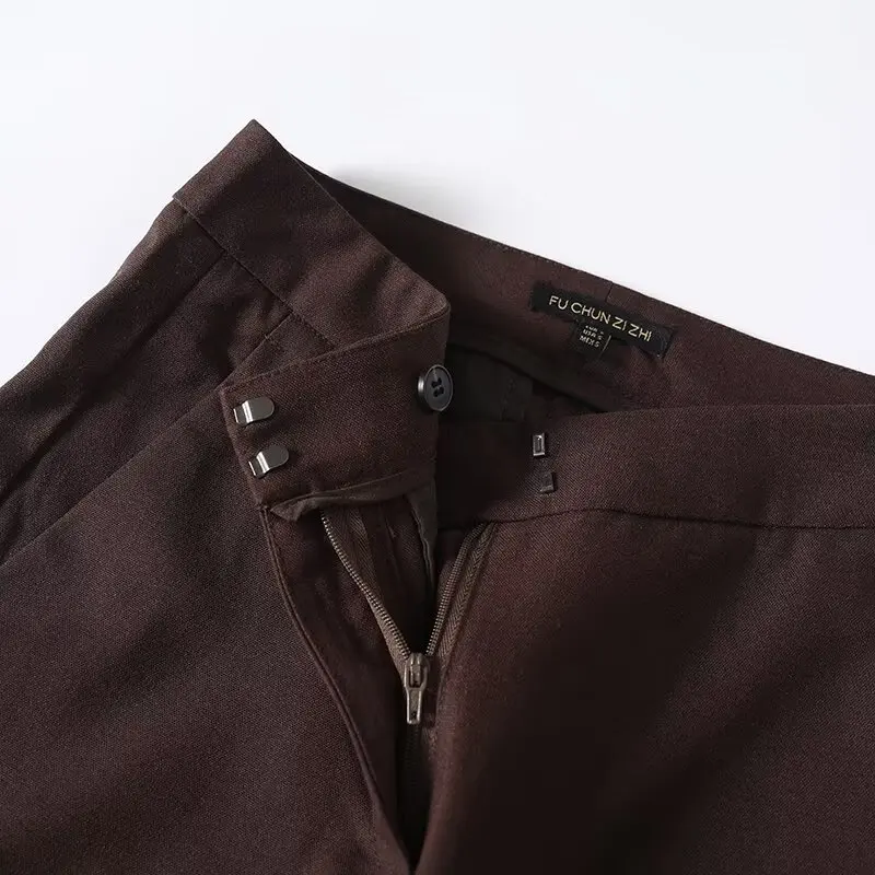 YENKYE 2026 New Minimalist Solid Straight Pants Women High Waist Office Business Casual Trousers