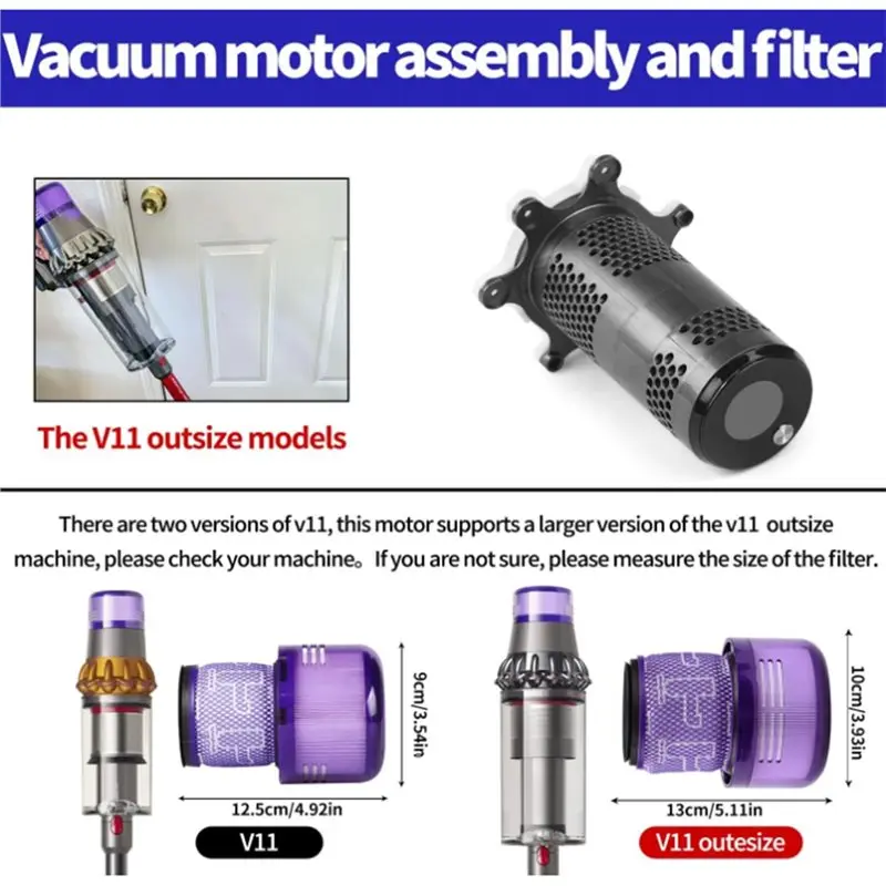 B98A Main Motor Assembly for Dyson V11 Outsize SV16 Vacuum Cleaner Replacement Parts with HEPA Filter
