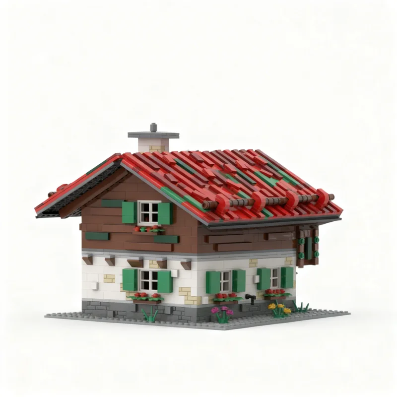 2379pcs MOC City Farm Mountain Farmhouse #04 Model Toy Building Blocks Architecture Christmas Gifts Art Creative 3D Assemble