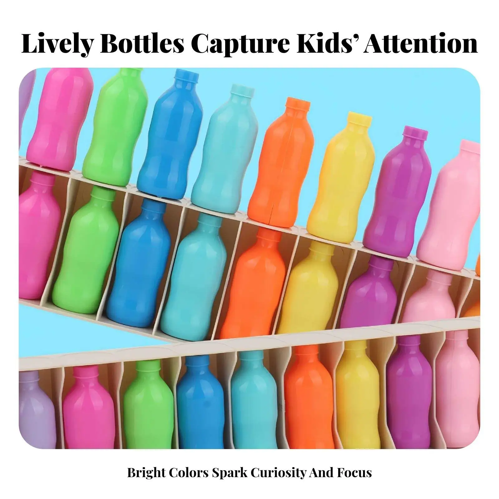 Fun Brain Teaser Game for Children 20 Colored Bottles Memory Match Puzzle Educational Kids Toy