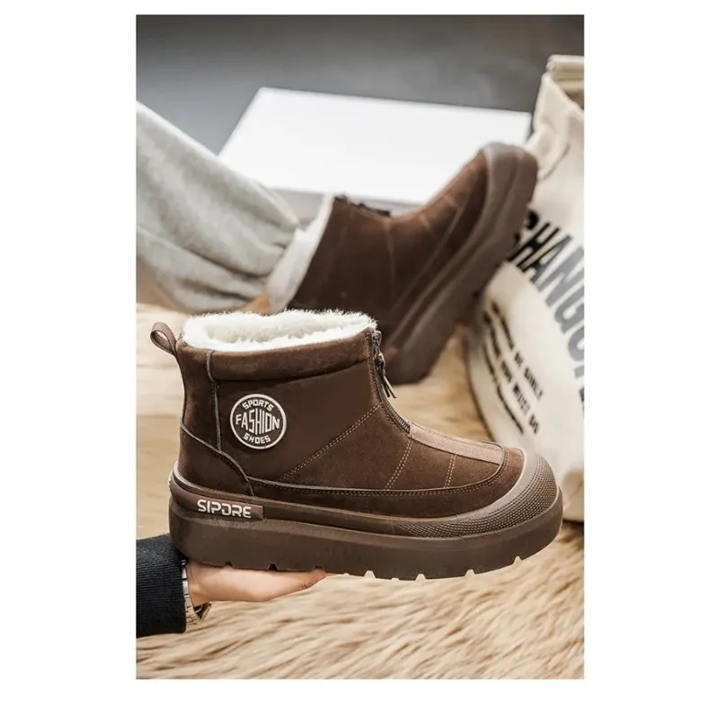 

Casual Winter Plush Warm Snow Boots Fashion Upper Height Increased Platform Board Shoes Cozy Snow Botas Fashion Shoes