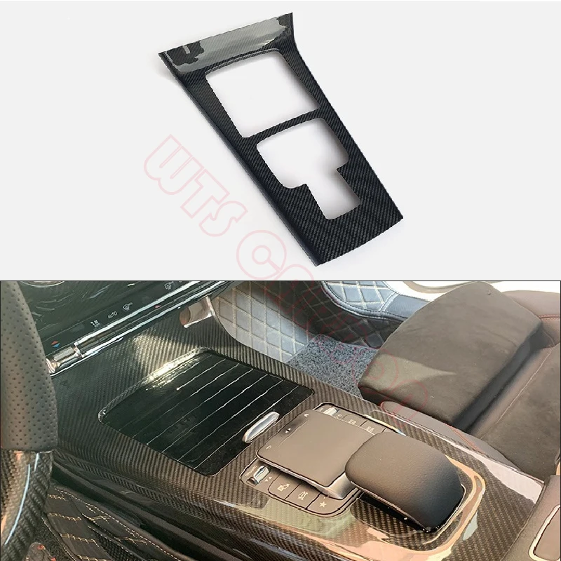 Carbon Fiber Center Console Gear Shift Panel Trim Cover Accessories For Benz CLA A45 W177 CLA200 CLA250 C118 2019-2023