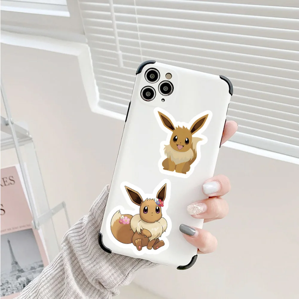 10/30/50 buah Kawaii Pokemon Eevee stiker kartun klasik Anime stiker anak-anak mainan DIY bagasi alat tulis Laptop stiker tahan air