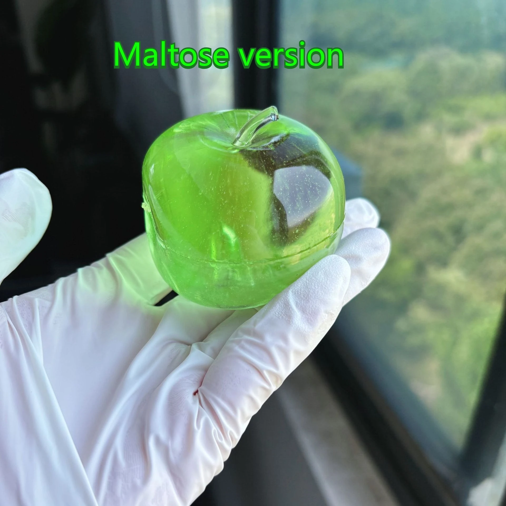 Green Apple Slushie Squishy Fidget Toy Crunchy Moldable Non-Bounce Sensory Stress Reliever Medium Grip Strength Slow Rising Gift image 3