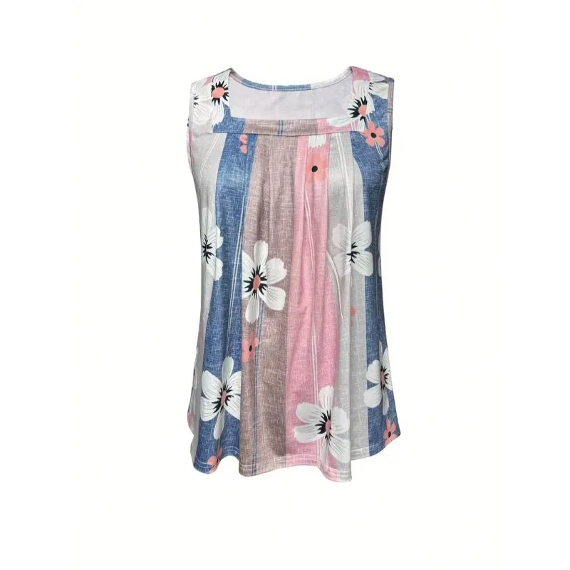 Плюс размер новые женские топы на бретелях с 3D принтом женские повседневные элегантные жилеты с круглым вырезом с открытыми плечами без рукавов камзол