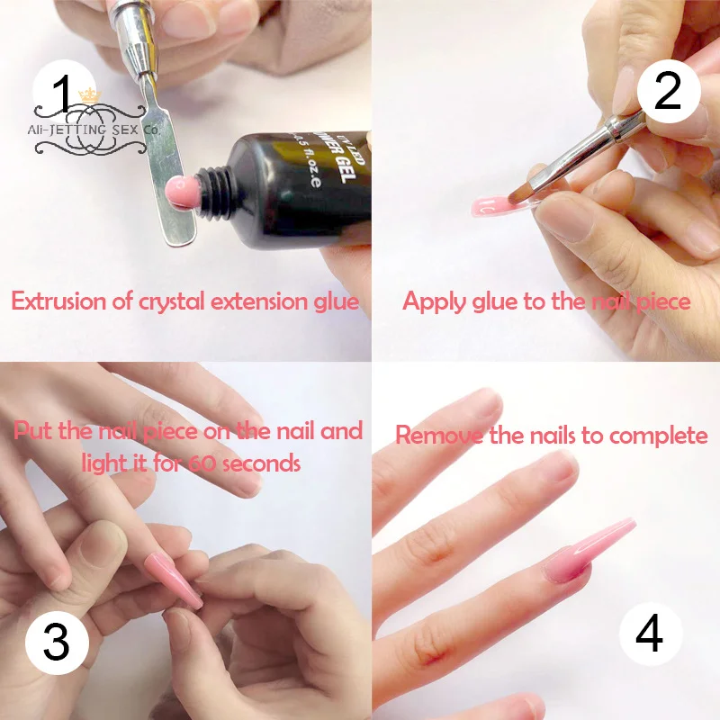 Faux ongles Extension Gel double forme d'ongle cercueil ongles couverture complète 120 pièces