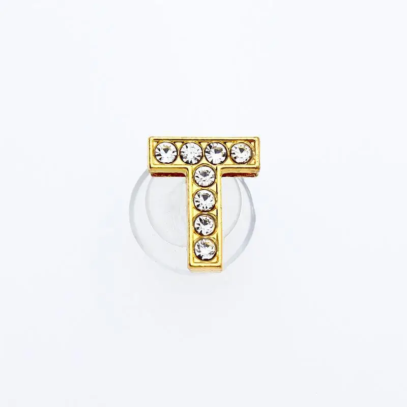 Gouden Letters Kristal Diamant Legering Bedels Accessoires Mode Zachte PVC Schoenen Gesp Kids Decoratie Ontwerp Groothandel 1 Stuks - afbeelding 1