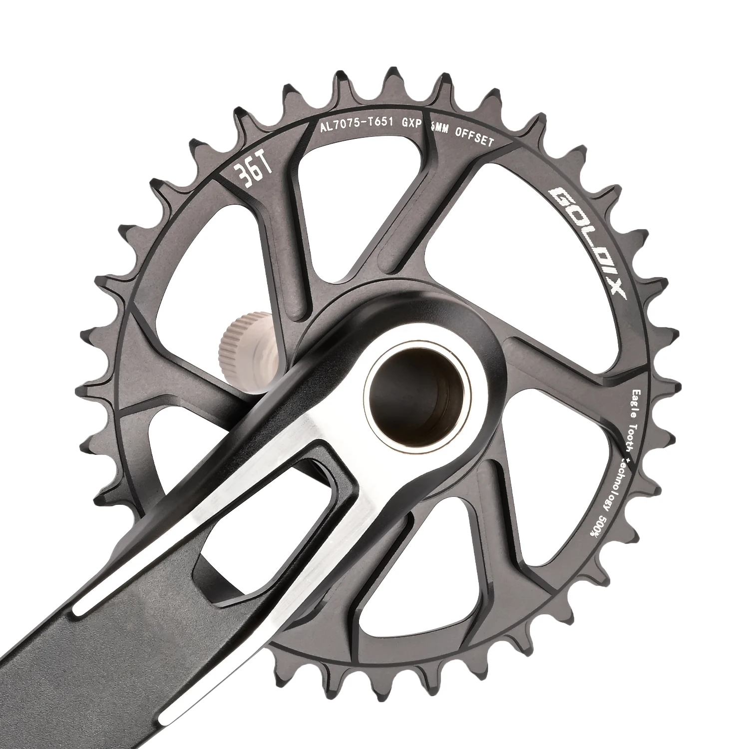 AliExpress GOLDIX Bicycle Chainring 0/3/6mm Offset Wide Narrow Teeth 30/32/34/36/38T Chainwheel for Sram 3-Bolt Single Disc Bicycle Crank