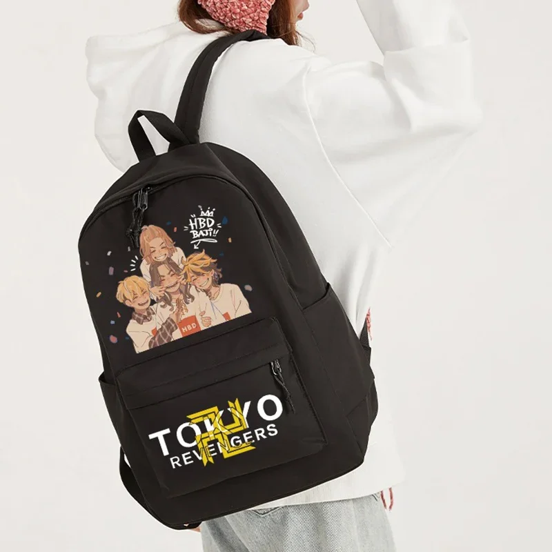 30×43×14cm Black, Tokyo Revengers, Anime, Student Kids Teens School Bags, Backpacks, Girls Boys