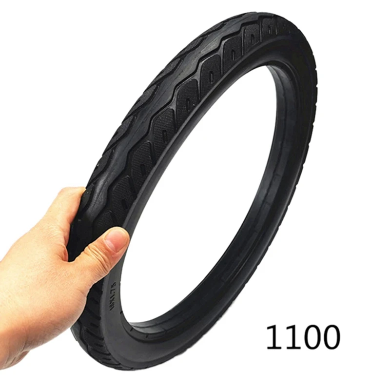 2PCS 16 Inch 16 X 1.75 Bicycle Solid Tires Explosion-Proof Tires 16 X 1.75 Black Rubber Non-Slip Tires Cycling Tyre