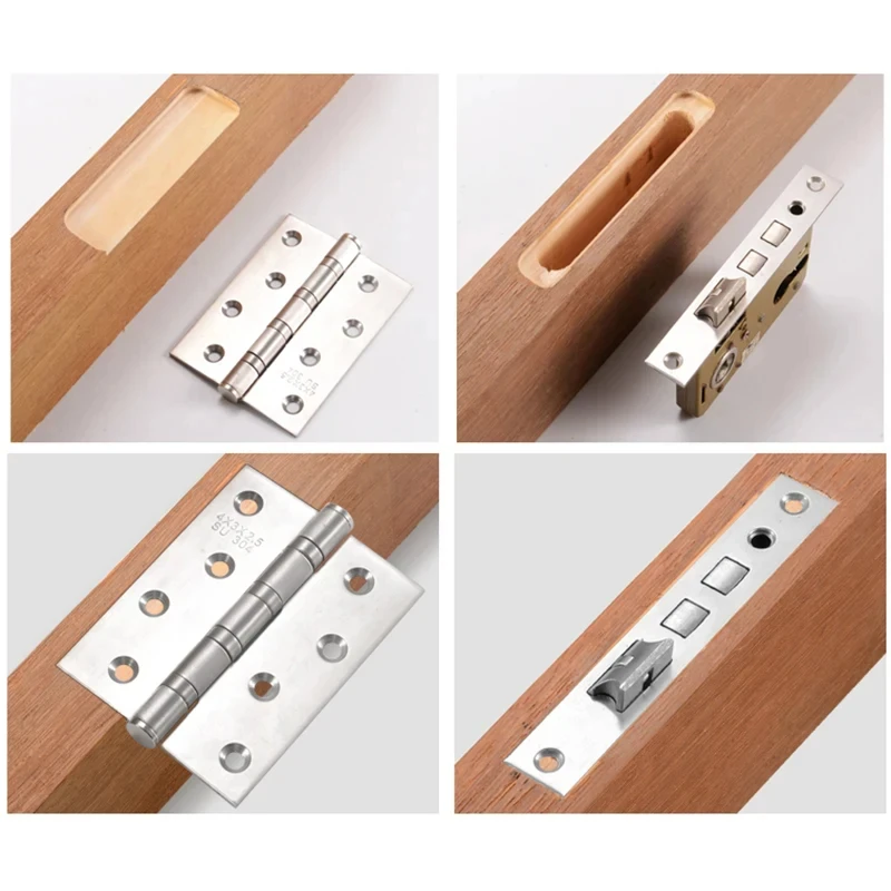 Door Hinge Jig,Woodworking Hole Opener Slotting Locator Aluminum Alloy Door Hinge Installation Kit for Door Lock Installation images - 6