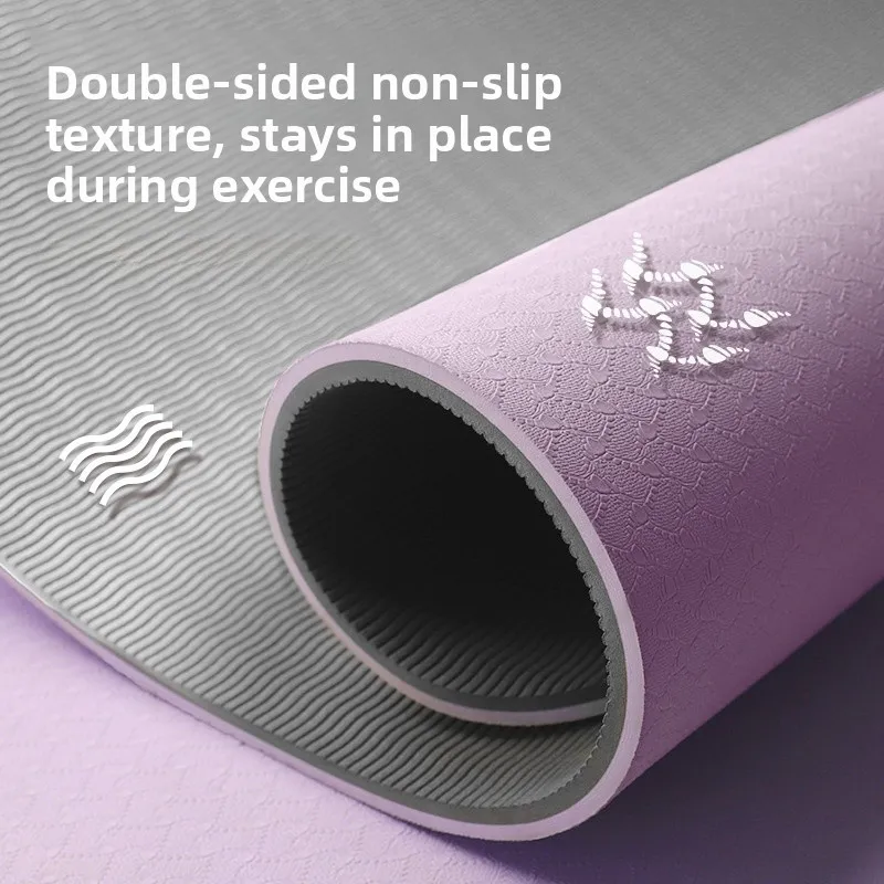 Thiened TPE Non-Slip Yoga Mat 80cm Extra Long for Beginners Women's Fitn Exercise Home Use Dance Gymnastics Mat