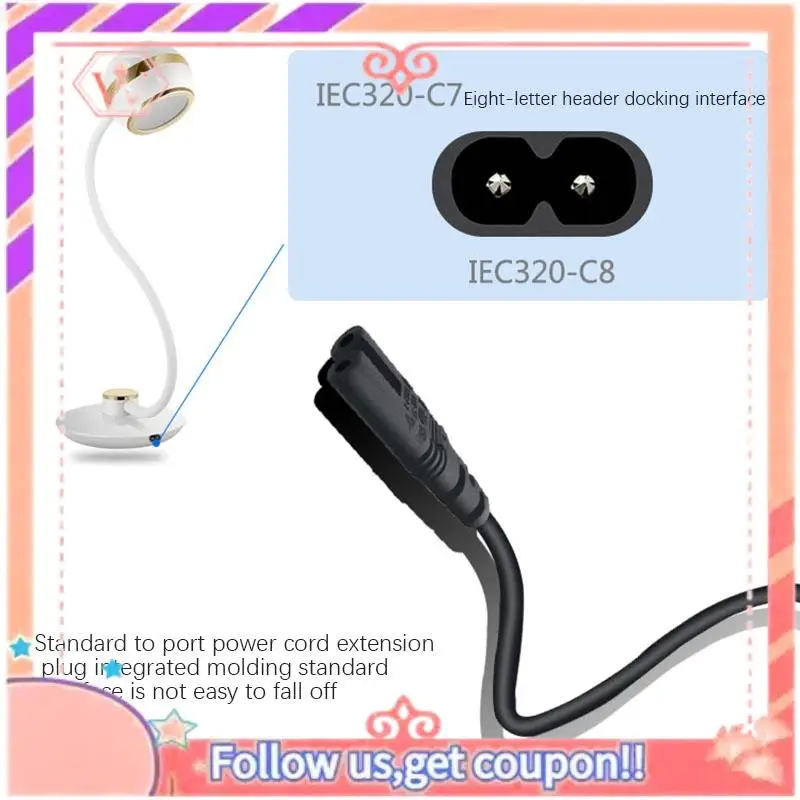 

Модернизированный 3-контактный кабель-переходник IEC C14 «папа» на C7 «мама» для чайника PDU UPS