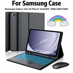 For Samsung Galaxy Tab A9 Plus 11 inch Case, Keyboard Case for Samsung Galaxy Tab A9+ 11 inch SM-X210/X216/X218