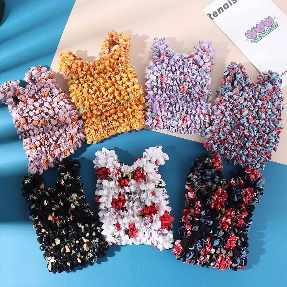 

Sweet Bubble Foldable Stretch Bag Expansion Chiffon Handheld Shopping Bag Elastic Reusable Floral Paddy Bag Women