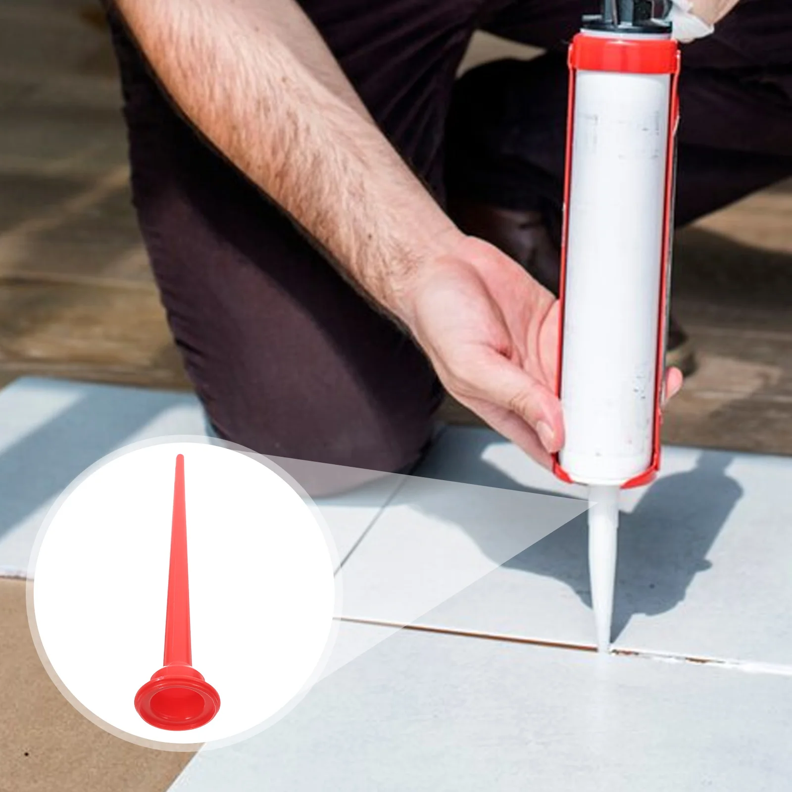 Alat Aplikator Ekstensi Caulk Plastik dengan Ujung Nosel Caulking Ekstra Panjang 30Cm untuk Penyegelan Jendela Pintu Perekat Struktural Kaca.