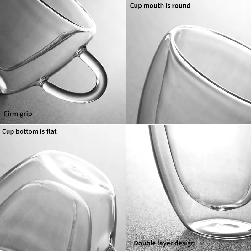 80/250ml Heart Shaped Clear Glass Coffee Cup Cute Tea Milk Juice Drink Water Cup Heat Resistant Heat Resistant Home Party