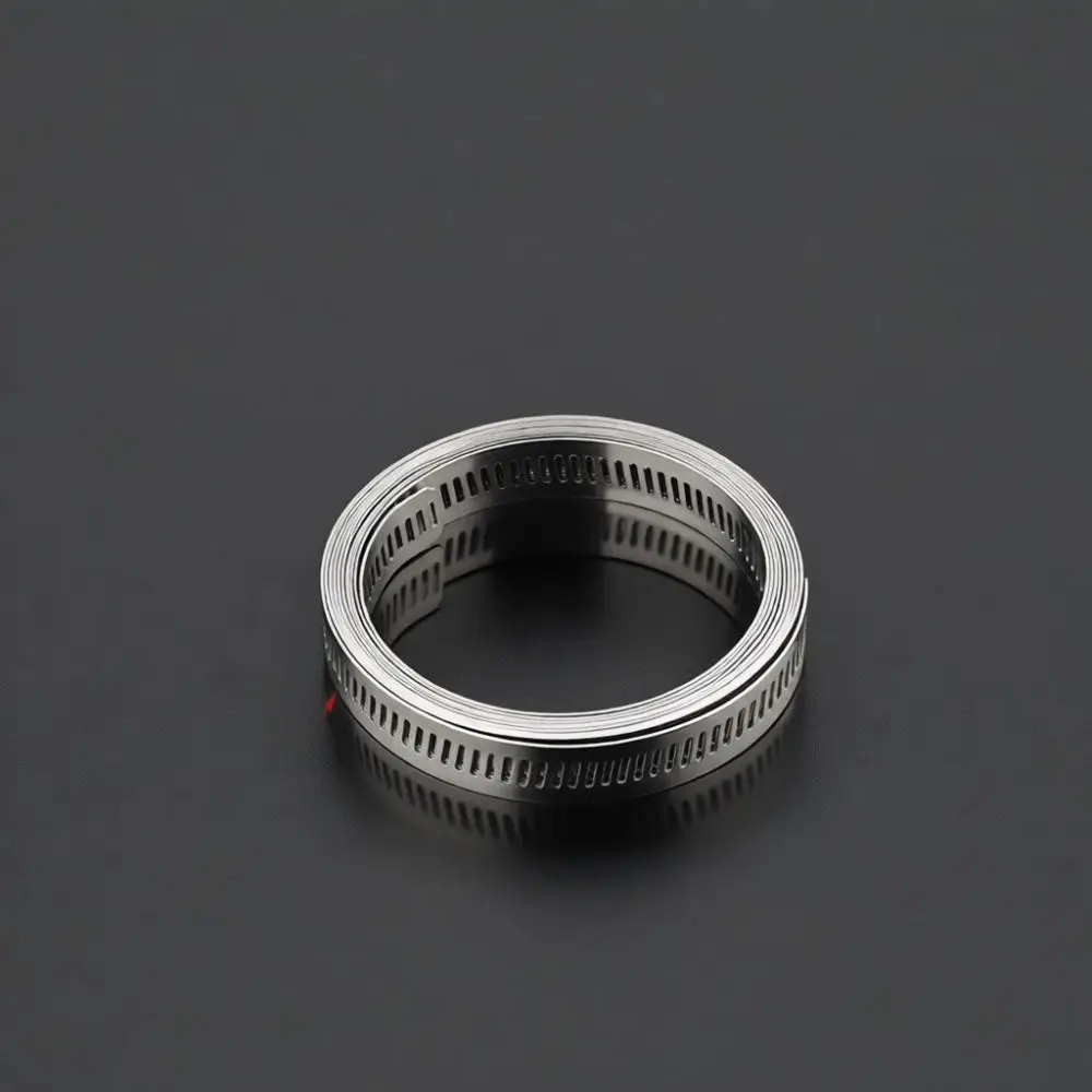 Premium 304 Stainless Steel Adjustable Hose Clamp Perforated Metal Strap Band For Instrument Part Secure Binding Repair