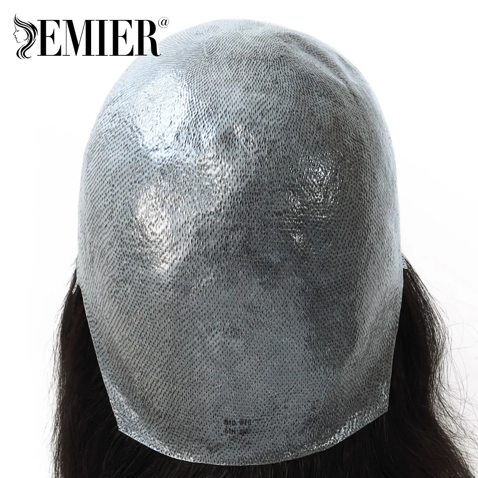 Parrucca a testa intera 6 "parrucche corte parrucca PolySkin completamente sottile sostituzione dei capelli umani indiani al 100% per uomo parrucche toupee naturali a media densità