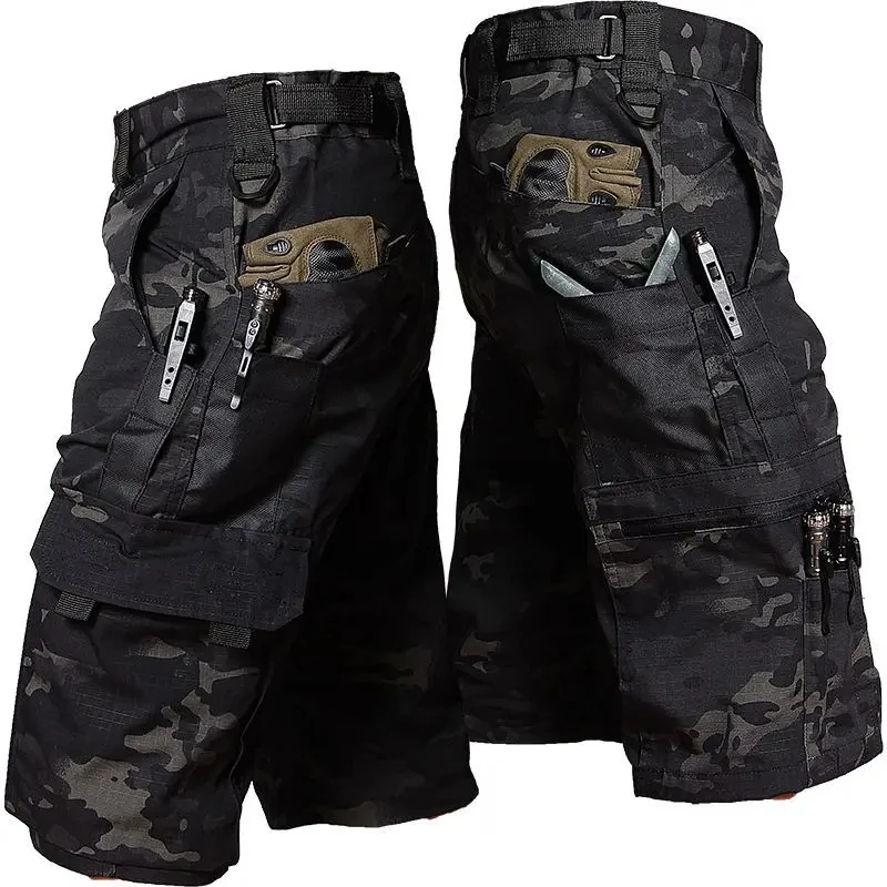 Men's Tactical Shorts Outdoor Work Pants Camouflage Shorts Multi-pocket Cargo Short Pants Quick Dry Wear-resisting Shorts Male
