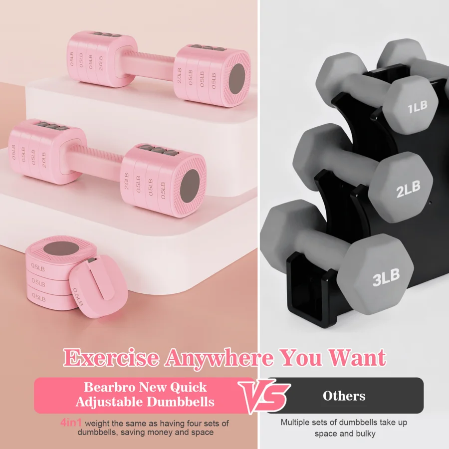 5lbs*2 Adjustable Dumbbells Se - Dumbbell Set ulasan dan harga