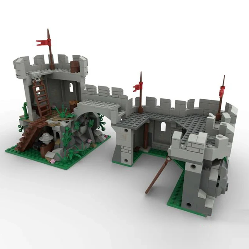 MOC Medieval Castle Camouflaged Outpost Model Building Blocks Bricks Creative Assembly Kids Toys for children Birthday Gifts