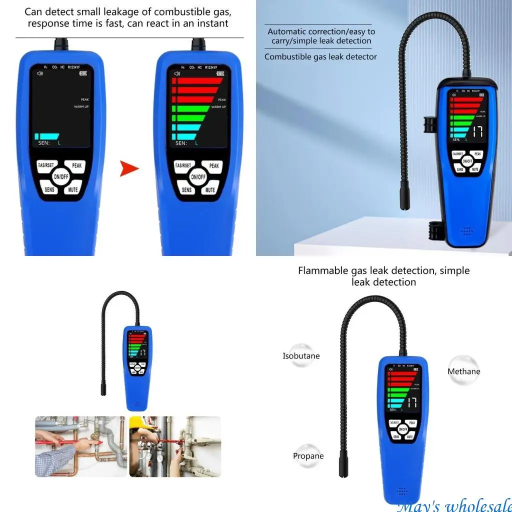 

Halogen Leak Detectors Refrigerants Gas Analyzers with LCD Display For Gas Tester High Sensitivity Heated Diode Sensors 448A