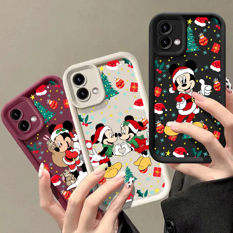 ميكي عيد الميلاد ديزني جراب هاتف لموتورولا موتو G86 G85 G75 G60 G56 G54 G53 G52 G35 G34 G15 G14 G05 حافة 60 50 الانصهار