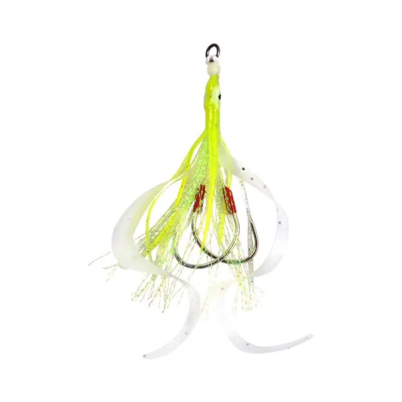 1~10PCS Bionic Lure Pvc Material Squid Form Iron Double Hook Iron Lap Precise Fish Luring Fake Bait Three Colors Available Bait
