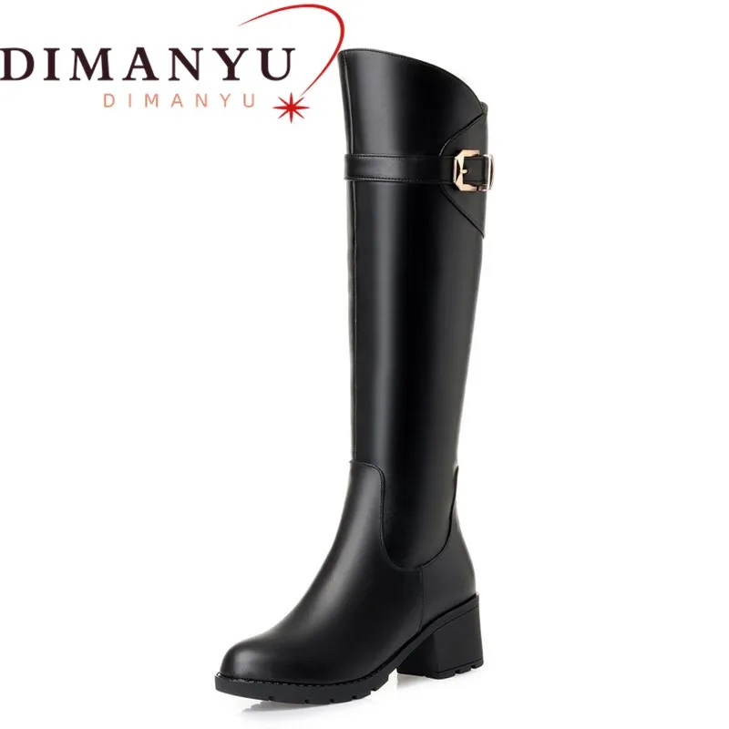 

DIMANYU Women Over The Knee Boots Genuine Leather High-heel Fashion Women Knight Boots Large Size 41 42 Knight Boots Women