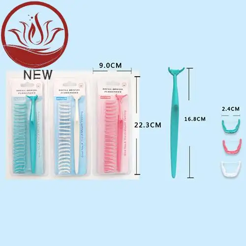 1 Holder+20Pcs Dental Toothpick Flosser for Oral Deep Clean Tooth Thread Floss Pick Floss Picks Inter-dental Brush Teeth Stick