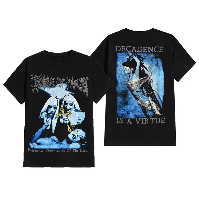 2026 Neues Cooles Best Cradle of Filth Band's Extreme Gothic Black Metal Rock Dark American Kurzarm-T-Shirt – Detail 7