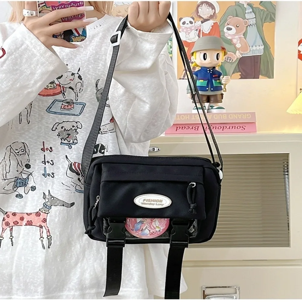 الموضة اليابانية شفافة Itabag Y2k عرض شارة JK حقيبة كتف Harajuku لوليتا حقيبة كروسبودي الطالب