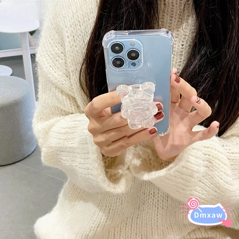 

For Vivo V40 Pro Lite Y36T Y18E Y28s Y37 Y38 Y03 Y200 GT Y200i Y200E Y100 IND Cute Bear Case Clear Holder Bracket Phone Case