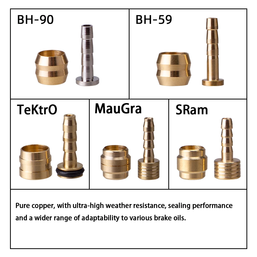 ZTTO MTB Bike Oil Brake Olive Head Oil Pin Hydraulic Disc Brake Oil Needle Brass Bushings For BH90 BH59 MAGuraTekRO Parts