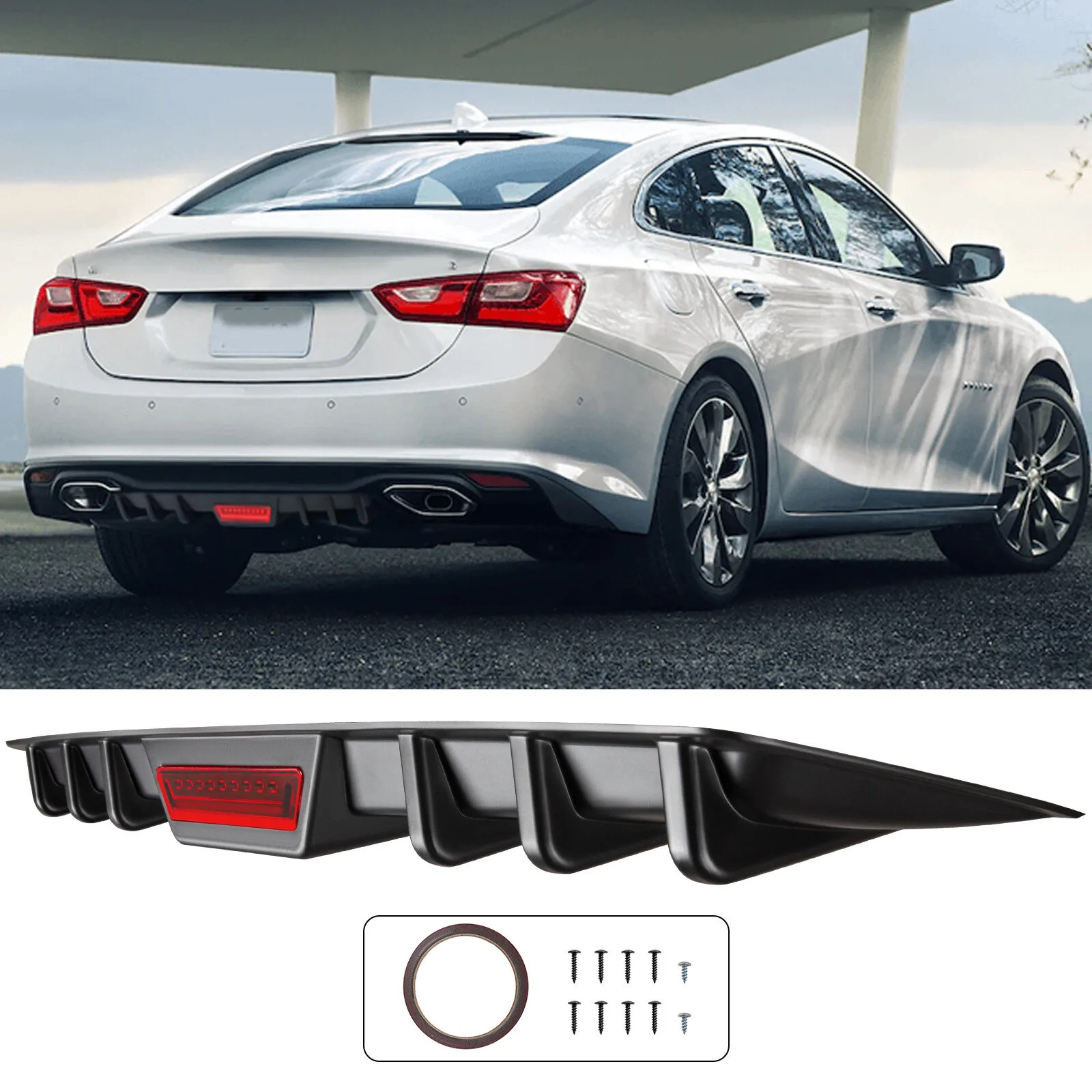 

For Chevrolet Malibu Car Rear Bumper Diffuser Lip Spoiler Splitter Body kit