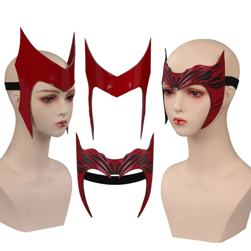 Scarlet Fantasy Witch Mask Cosplay PU Masks Helmet Masquerade Halloween Party Costume Accessories Props