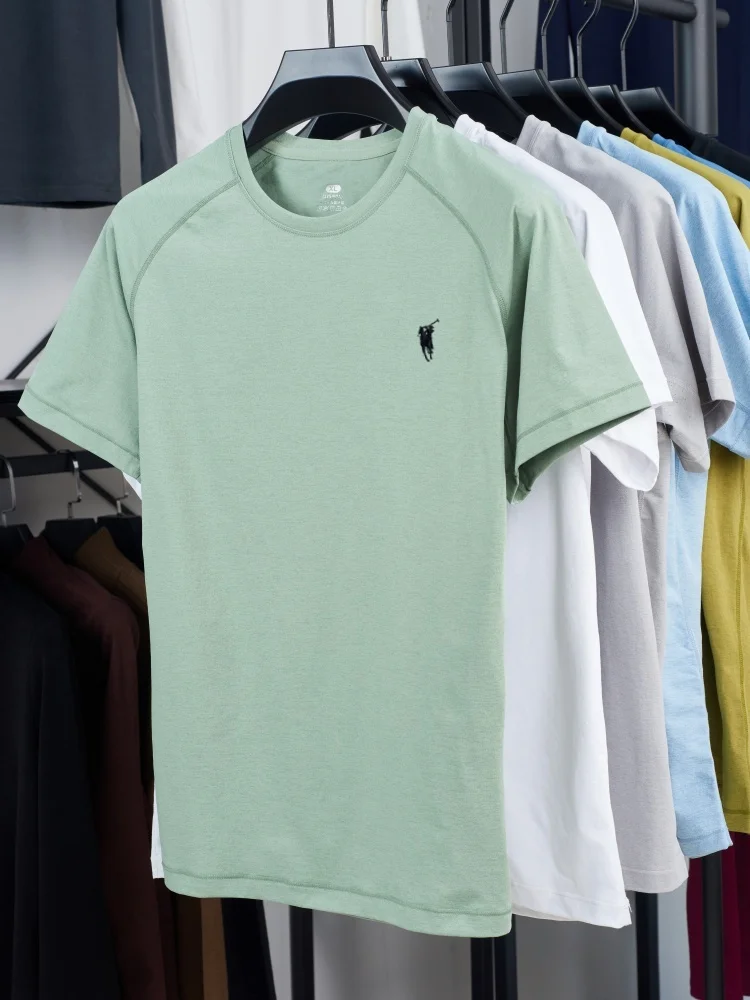 أزياء الصيف الفاخرة الجديدة الرائعة المطرزة أعلى الراقية الرجال العلامة التجارية مريحة وغير رسمية التجفيف السريع جولة الرقبة تي شيرت #6