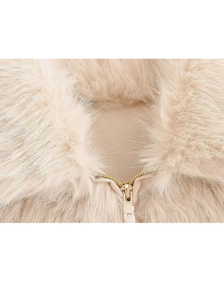 

HH женская осенне-зимняя куртка из искусственного меха с лацканами, короткая утолщенная теплая плюшевая куртка в стиле ретро, модная темпераментная куртка