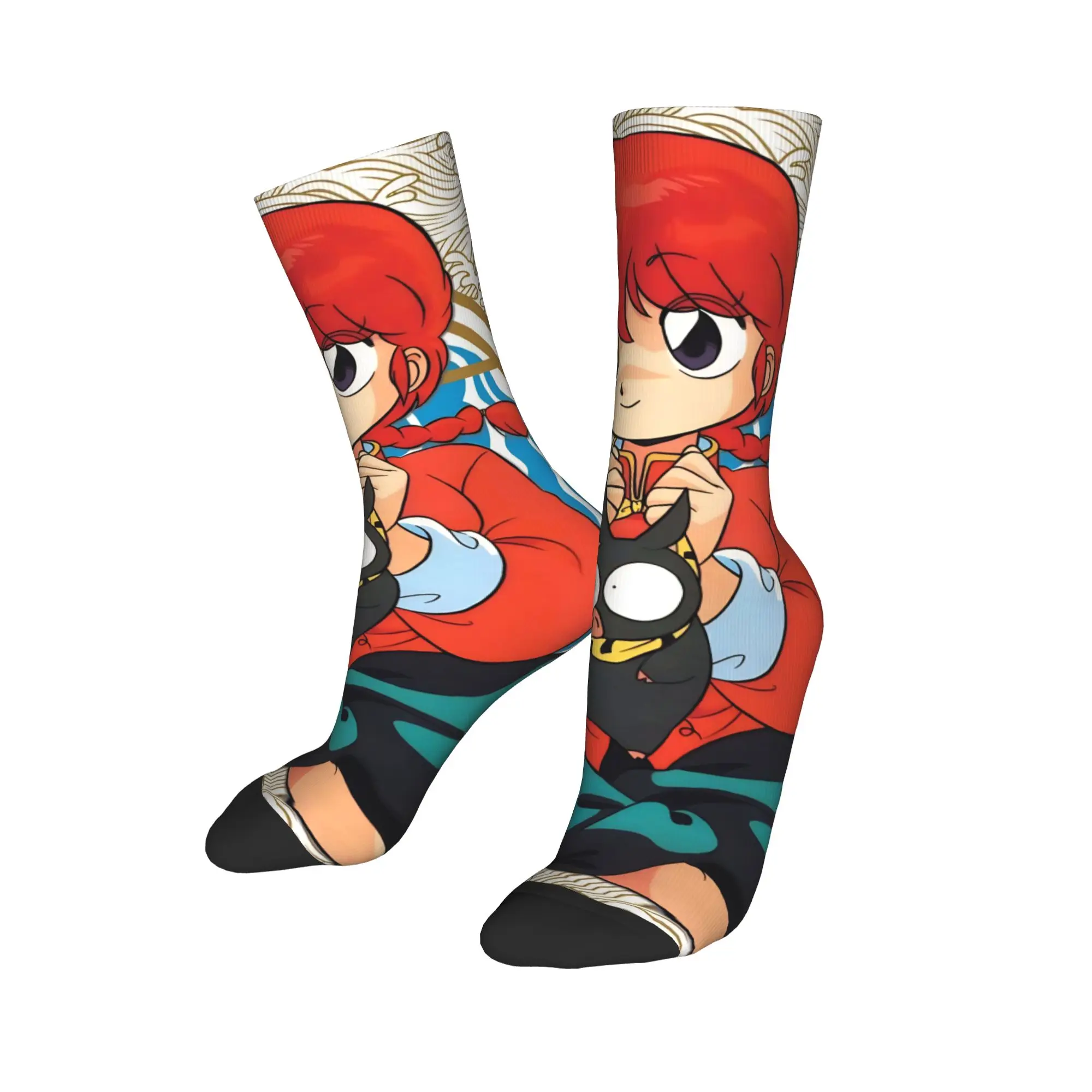

Осенне-зимние ретро унисекс аниме Ranma и P-chan носки, впитывающие пот футбольные носки