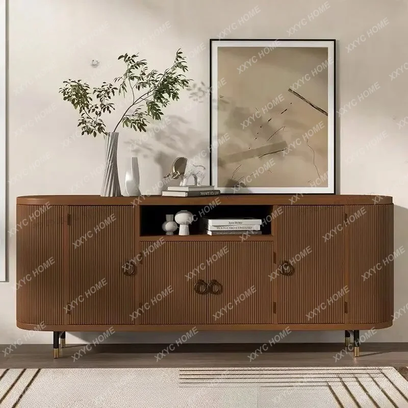 XX medieval solid wood dining side cabinet, modern light luxury, model house entrance cabinet