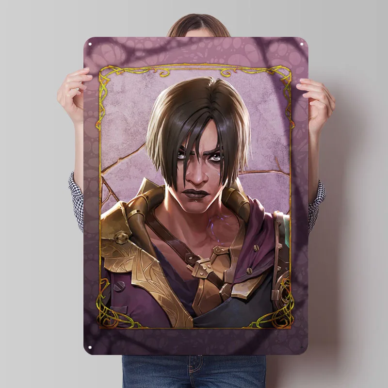 Rebel Sevika Poster Arcane Game Metal Sign Decorative Wall Frames Custom Tin Plaques for Gamer Gaming Room Decoration Art Mural