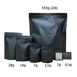 20- 100 PCS For 1 Pack Black Matte Color Zipper Bag Smell Proof Pouch One Side Clear Mylar Bag In stock