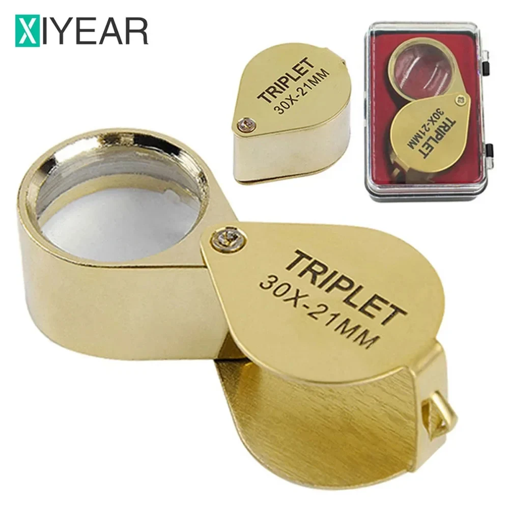 

12Pcs 30X Jewelers Loupe Magnifier Foldable Pocket Magnifying Glass Small Jewelry Eye Loop For Jewelers Gems Diamonds Coins