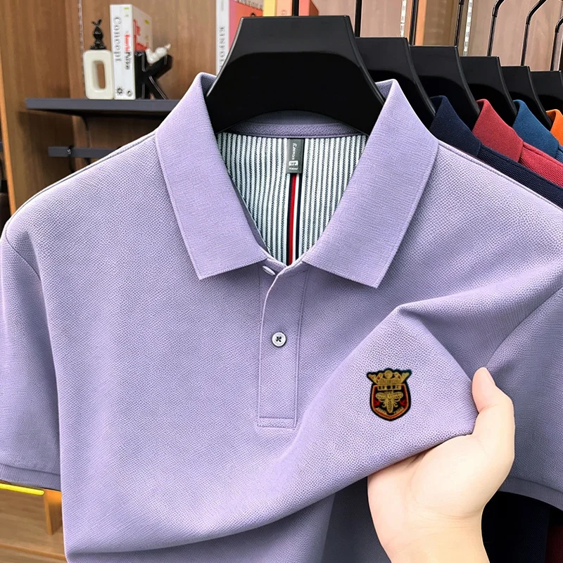 100%cotton High-end Brand polo shirt short sleeve summer fashion exquisite embroidery men's new breathable comfort lapel T-shirt
