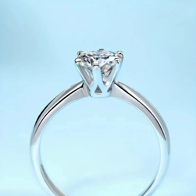 1Carats Moissanite Ring 925 Sterling Silver For Man and Women Suitable For Daily Wear and Gift For Engagement Wedding Ring